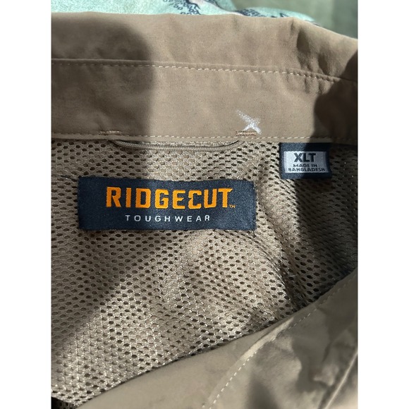 Ridgecut Toughwear Mens XLT Brown Long Sleeve Vented Work Shirt RC 11011 Nylon - Picture 4 of 7